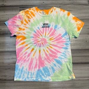 Vans x Santa Cruz skateboarding Tie Dye Short Sleeve Shirt Size Medium Women’s